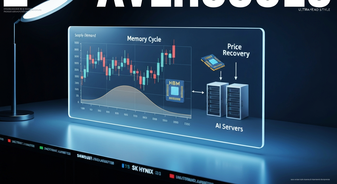 메모리 반도체 사이클 회복과 AI 서버 투자 수요 증가를 나타내는 차트