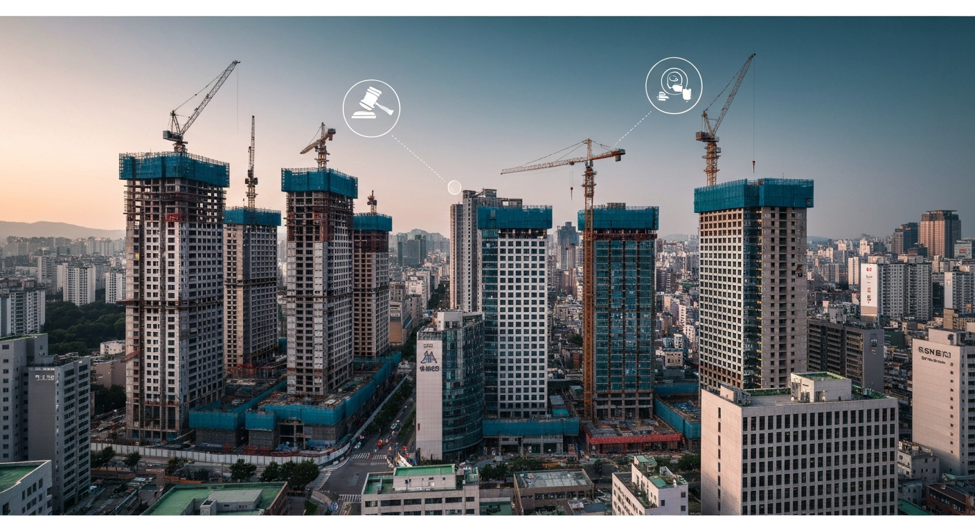 강남발 청약 열기가 서울 전체로 확산되는 시장 심리 변화를 상징하는 이미지