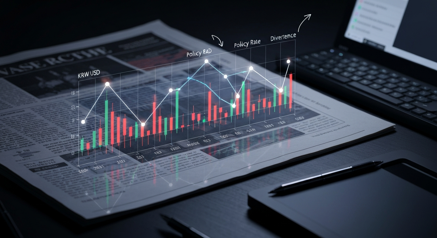 환율 방어와 물가 안정을 위한 기준금리 동결의 상관관계를 보여주는 차트