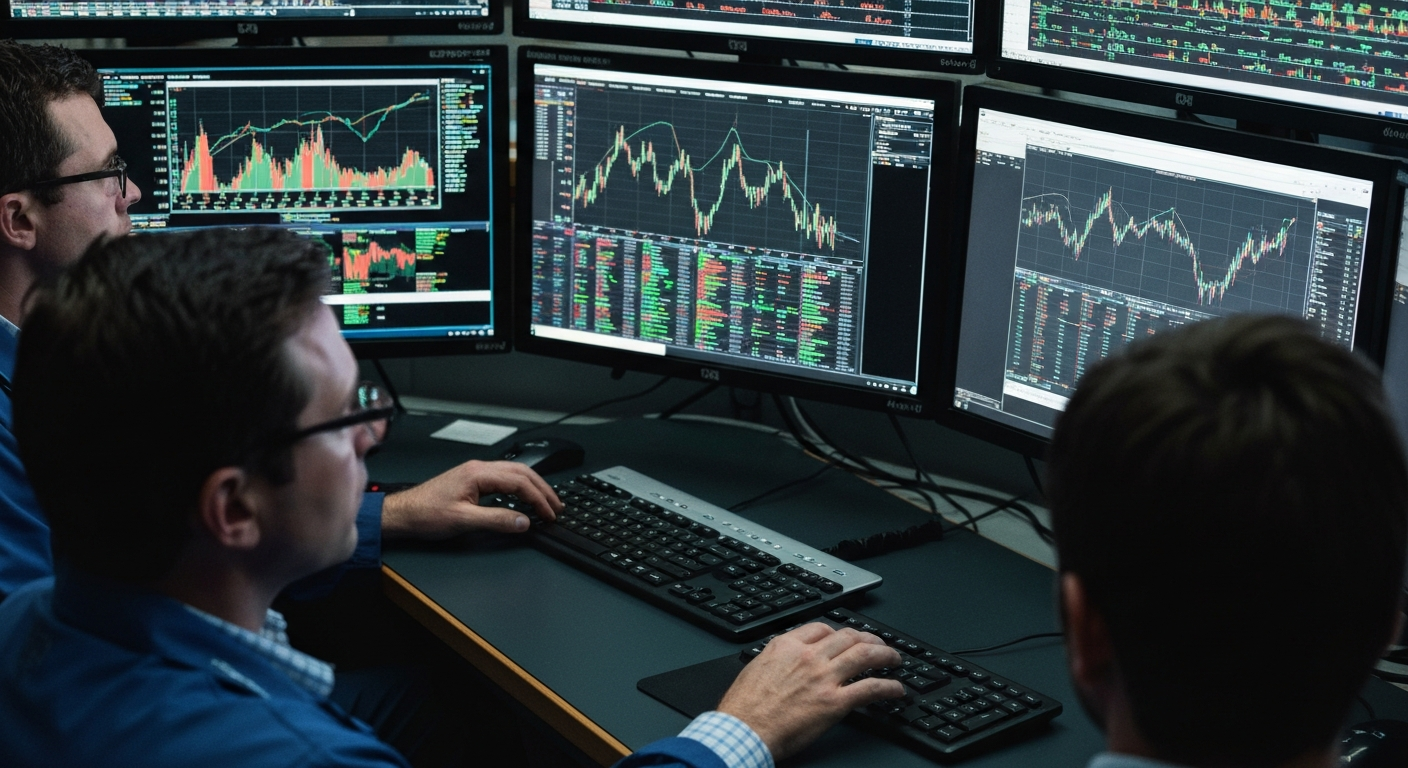 매파적 금리 동결 이후 금리 인하 시점을 재평가하는 채권 시장의 분위기를 나타내는 이미지