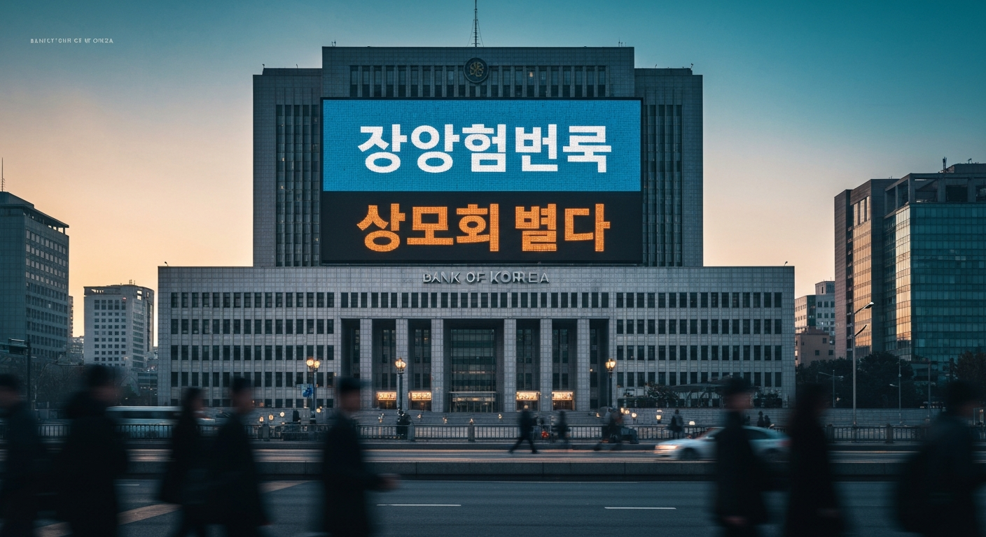 금융안정을 위한 한국은행의 기준금리 동결 결정을 상징하는 이미지