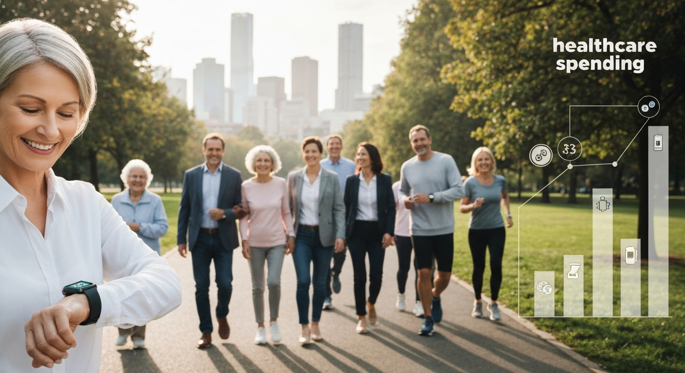 고령화로 인한 건강보험 재정 압박과 예방 관리 중심의 정책 전환을 상징하는 이미지