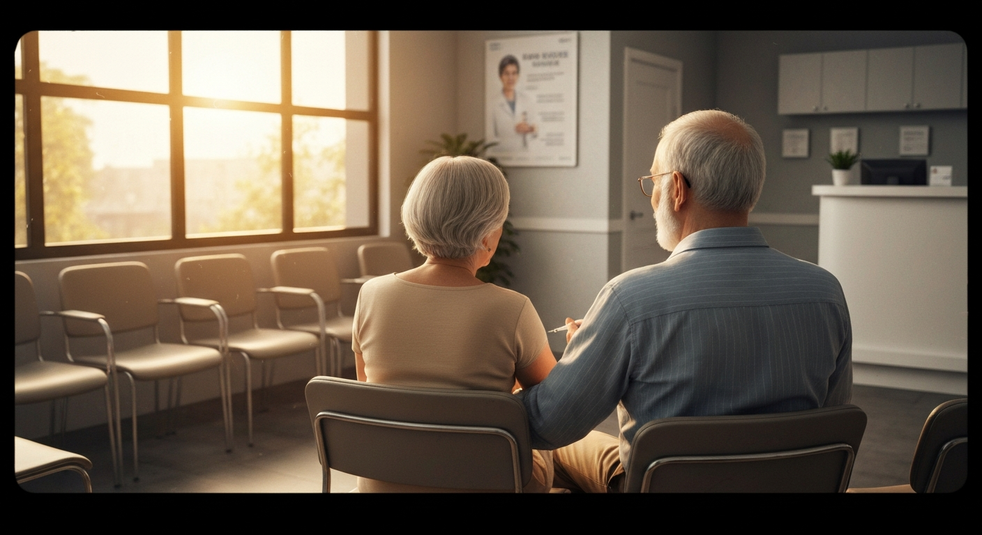 예방 접종이라는 선제적 투자가 미래의 막대한 의료 비용을 막는 경제적 효과를 상징하는 장면