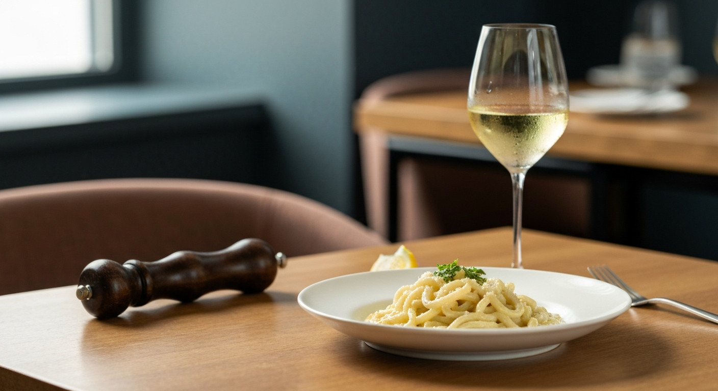 주요 상품의 가치를 높이는 보완재(와인)와의 시너지를 보여주는 이미지.