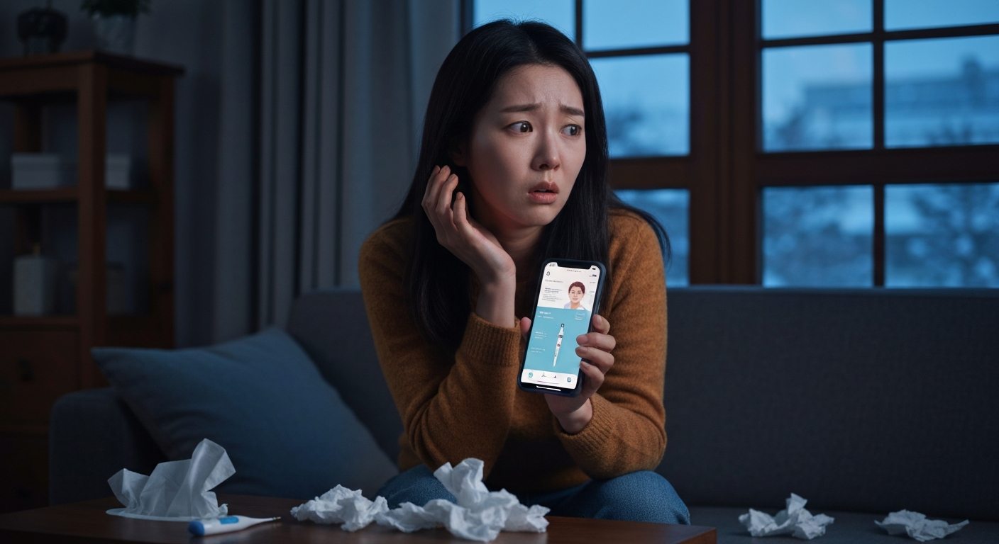 호흡기 감염병이 고위험군 가족에게 미치는 치명적 결과를 경고하는 상황