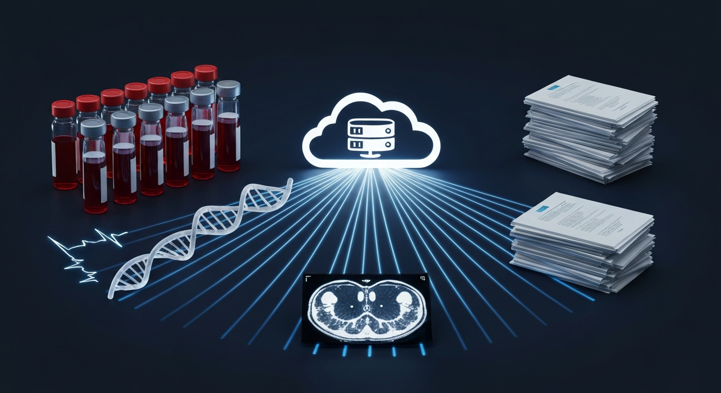 국가 단위 의료 데이터 통합의 경제적 가치를 상징하는 이미지